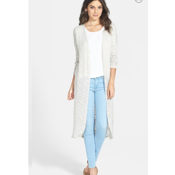 Anthropologie Sweaters - Coin 1804 white duster cardigan open weave small